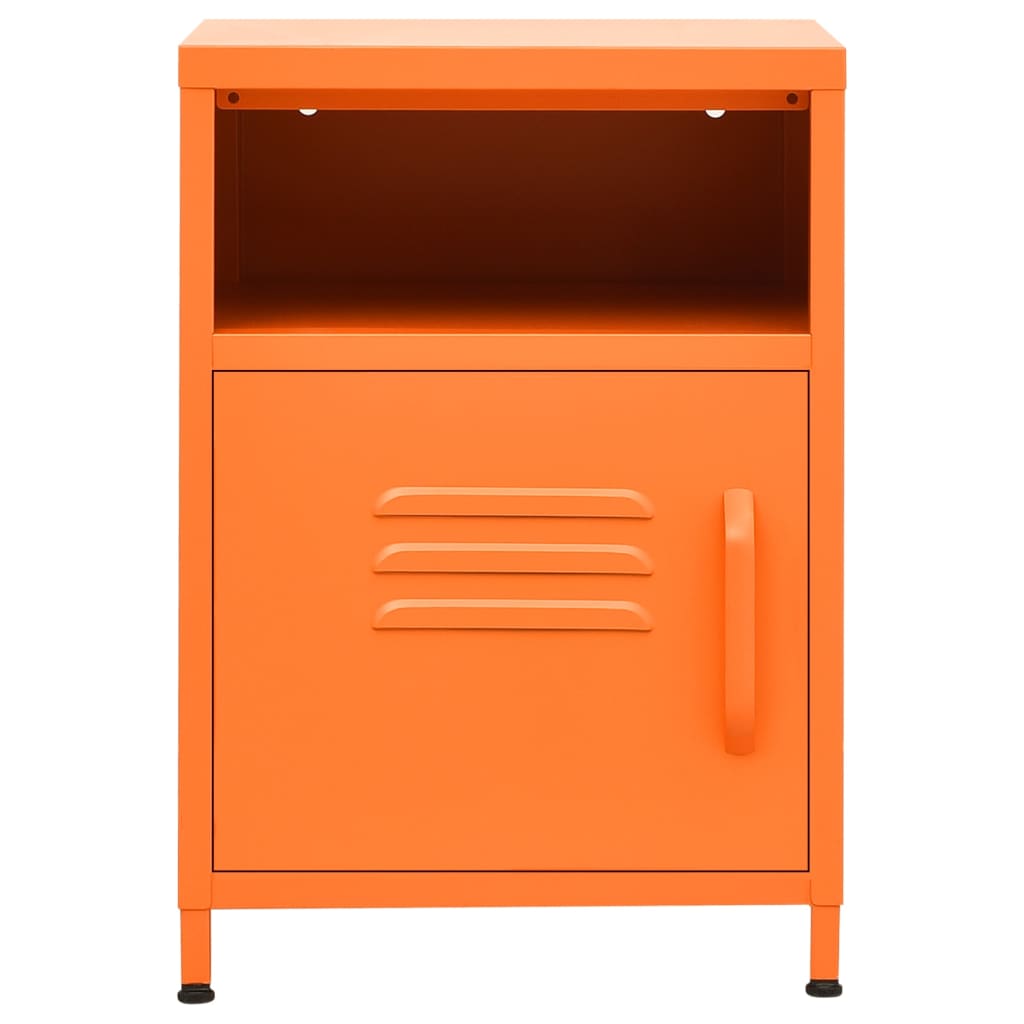vidaXL Nightstands 2 pcs Orange 35x35x51 cm Steel 3