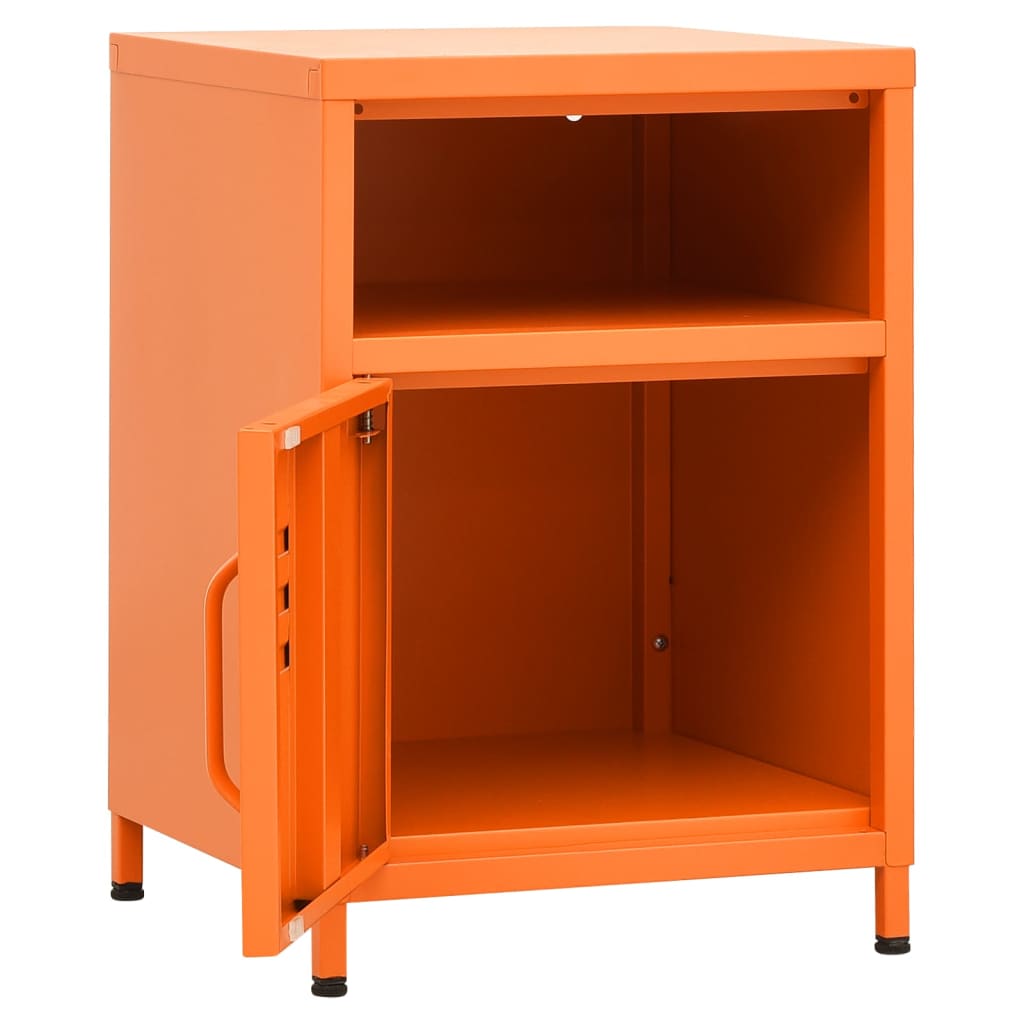 vidaXL Nightstands 2 pcs Orange 35x35x51 cm Steel 6