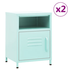 vidaXL Nightstands 2 pcs Mint 35x35x51 cm Steel 1