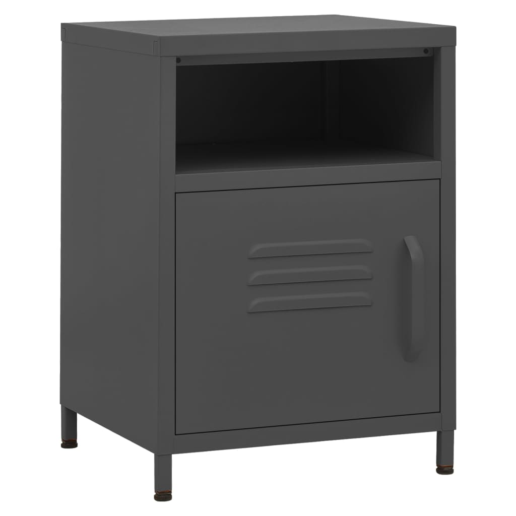 vidaXL Nightstands 2 pcs Anthracite 35x35x51 cm Steel 2