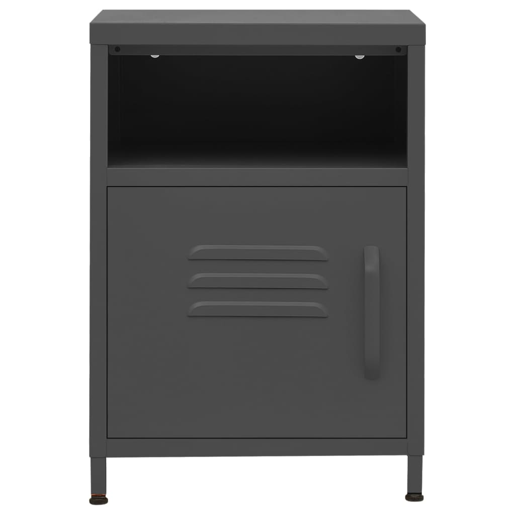 vidaXL Nightstands 2 pcs Anthracite 35x35x51 cm Steel 3