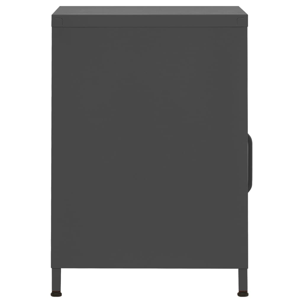 vidaXL Nightstands 2 pcs Anthracite 35x35x51 cm Steel 4
