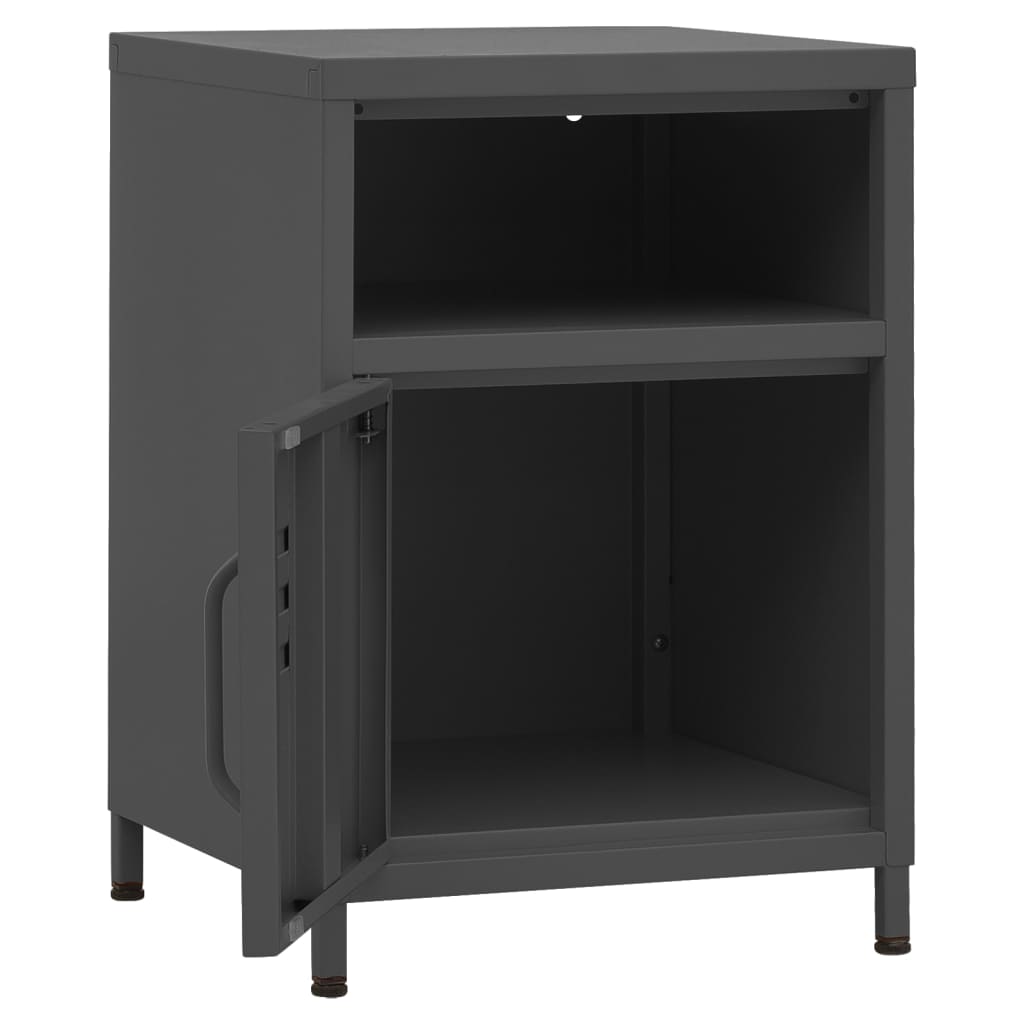 vidaXL Nightstands 2 pcs Anthracite 35x35x51 cm Steel 6