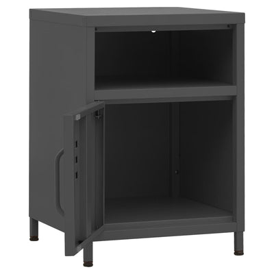 Nightstands 2 pcs Anthracite 35x35x51 cm Steel