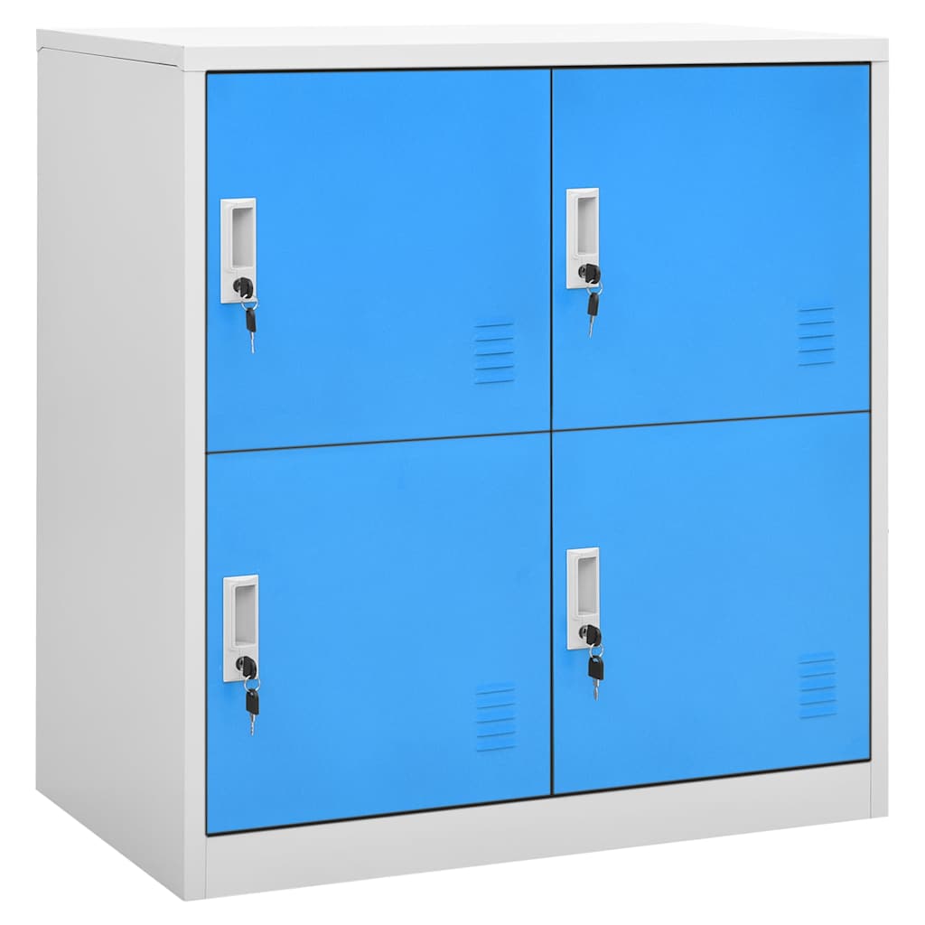 vidaXL Locker Cabinets 2 pcs Light Grey and Blue 90x45x92.5 cm Steel 2