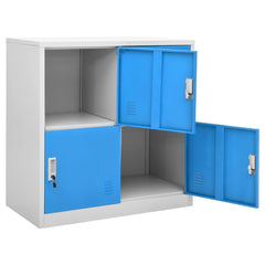 vidaXL Locker Cabinets 2 pcs Light Grey and Blue 90x45x92.5 cm Steel 6