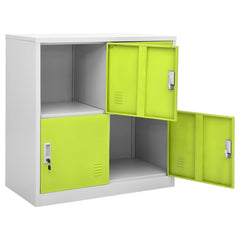 vidaXL Locker Cabinet | Set of 2 | Light grey and green | Steel | Medium 6