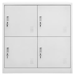 vidaXL Locker Cabinet | Set of 5 | Light Grey | Steel | Medium | Locker Cabinet 3