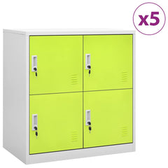 vidaXL Locker Cabinets 5 pcs Light Grey and Green 90x45x92.5 cm Steel 1