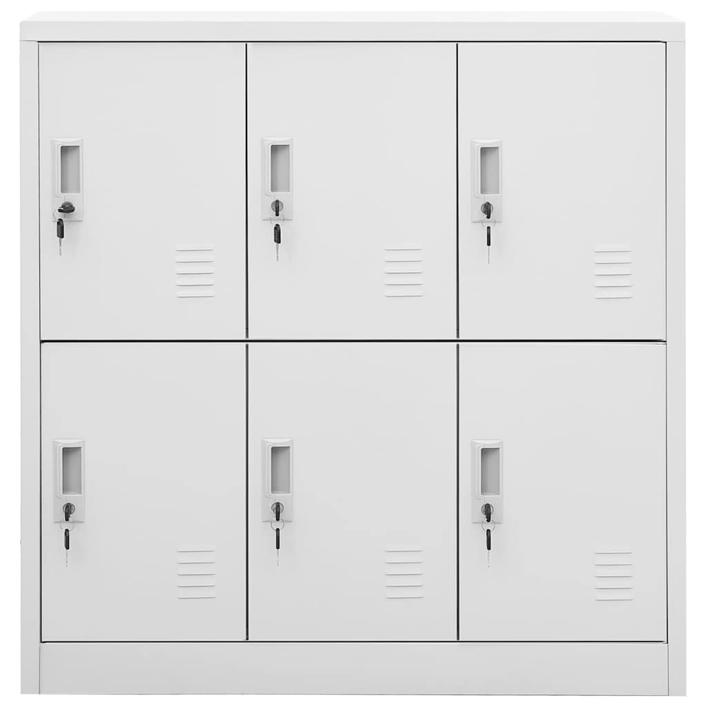 vidaXL Locker Cabinet | Set of 2 | Light Grey | Steel | Medium | Locker Cabinet 3