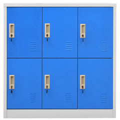 vidaXL Locker Cabinets 2 pcs Light Grey and Blue 90x45x92.5 cm Steel 3