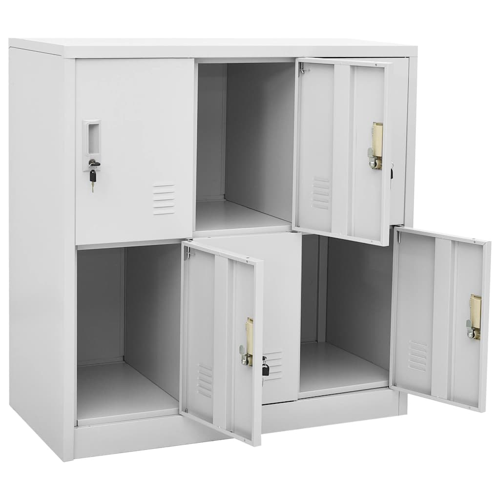 vidaXL Locker Cabinet | Set of 5 | Light grey | Steel | Medium | Locker Cabinet 6