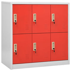 vidaXL Locker Cabinets 5 pcs Light Grey and Red 90x45x92.5 cm Steel 2