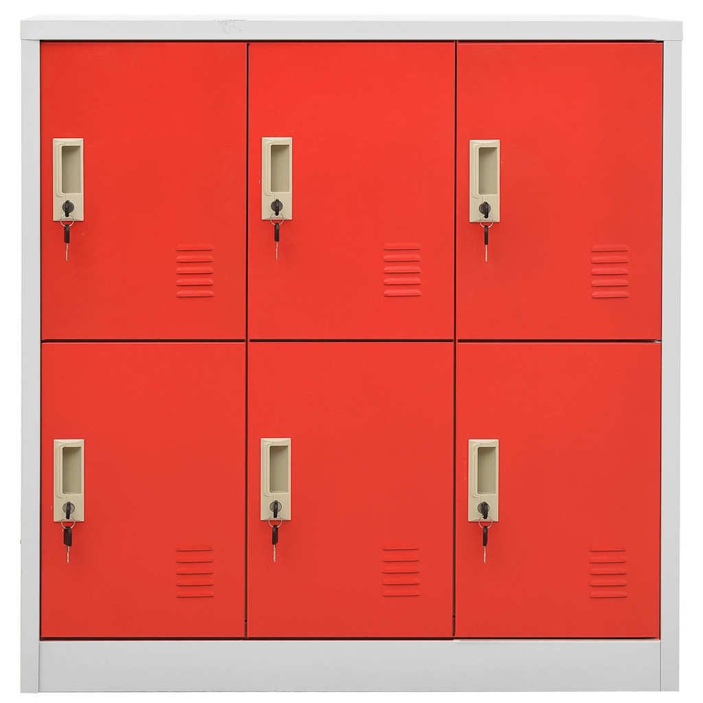 vidaXL Locker Cabinets 5 pcs Light Grey and Red 90x45x92.5 cm Steel 3