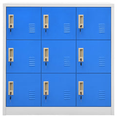 vidaXL Locker Cabinets 2 pcs Light Grey and Blue 90x45x92.5 cm Steel 3