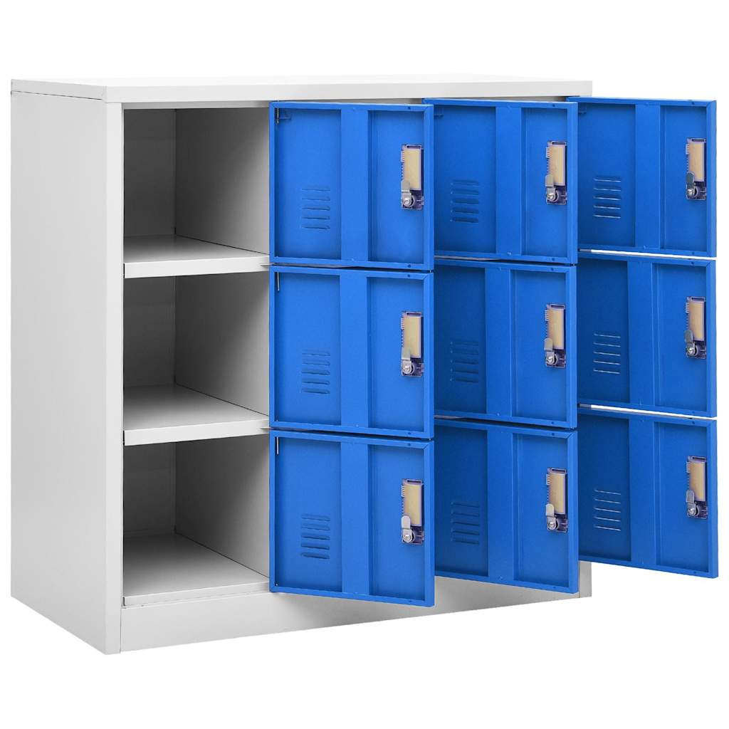 vidaXL Locker Cabinets 2 pcs Light Grey and Blue 90x45x92.5 cm Steel 6