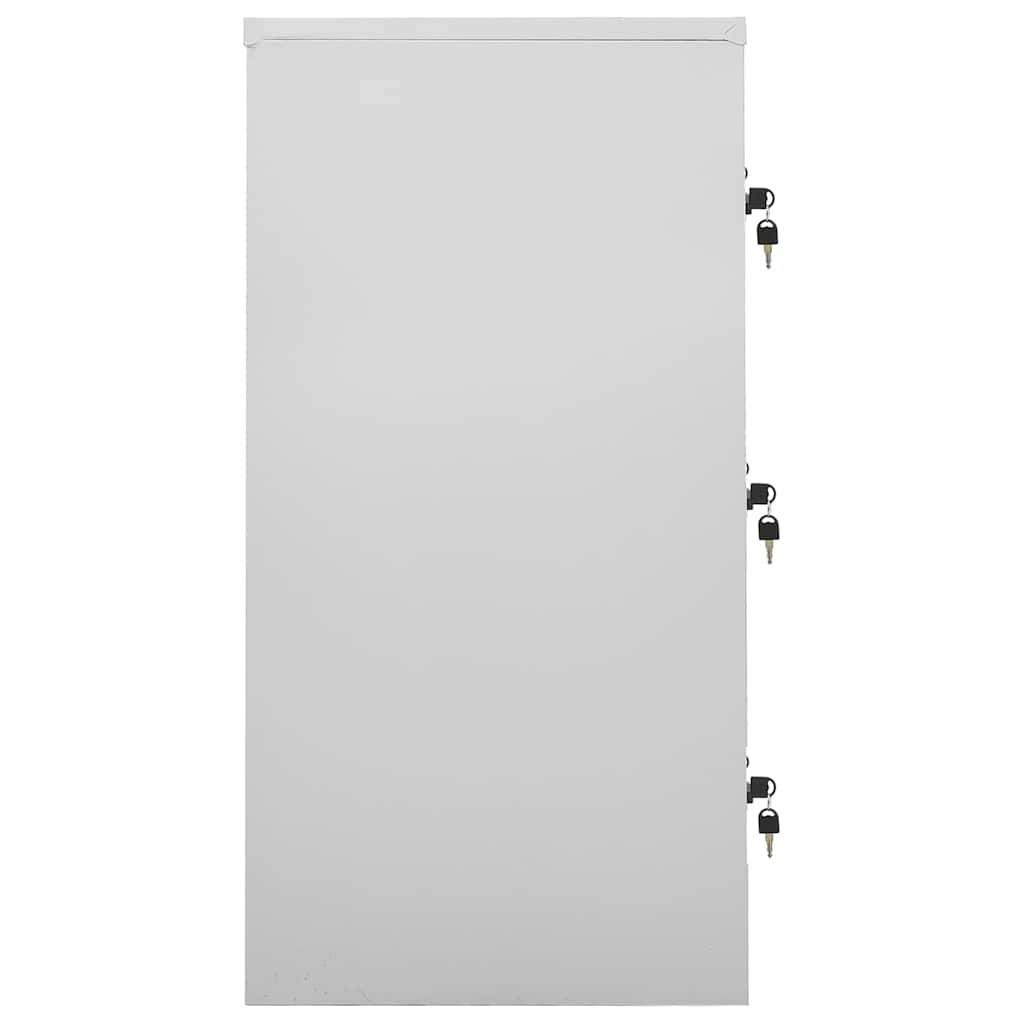 vidaXL Locker Cabinets 2 pcs Light Grey and Red 90x45x92.5 cm Steel 4