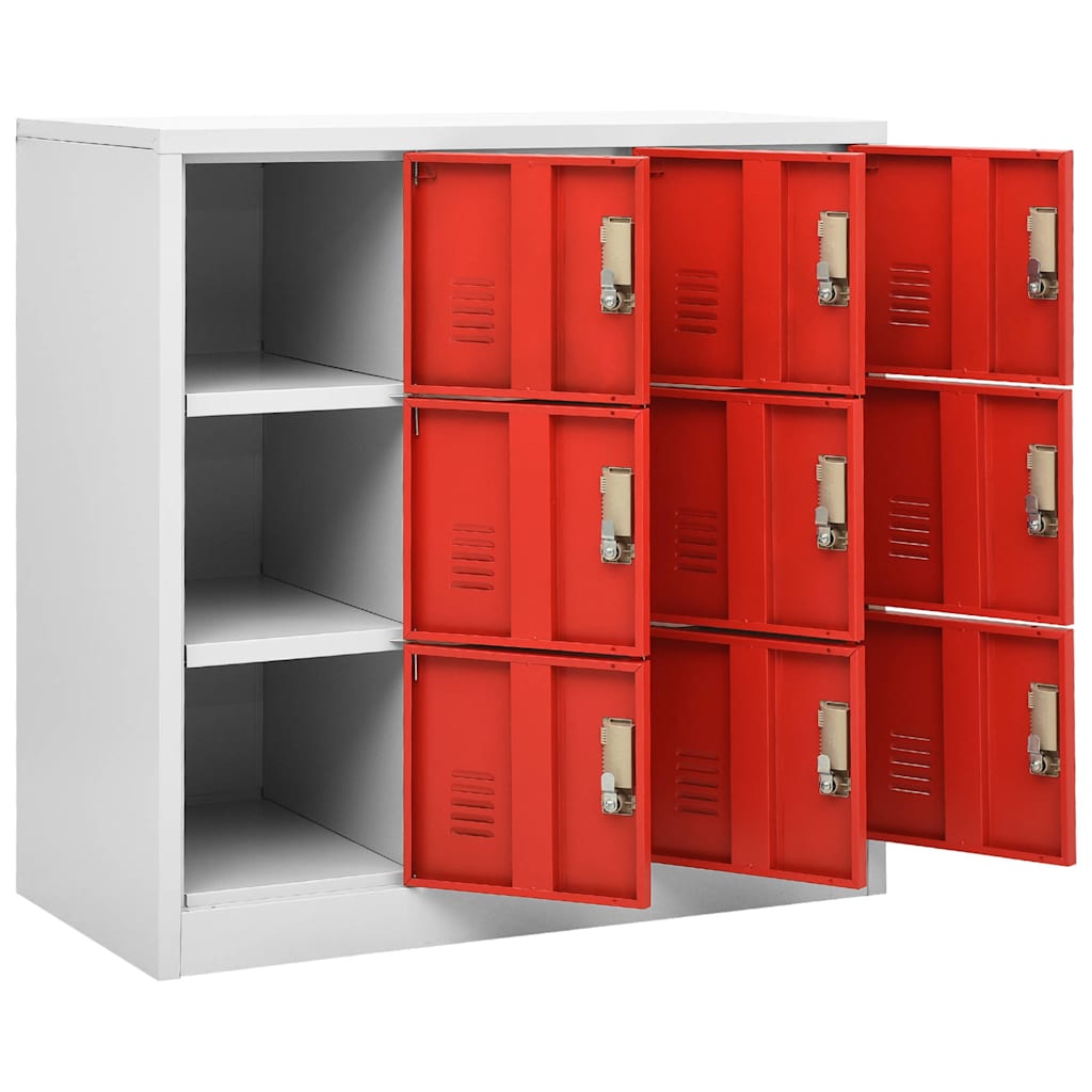 vidaXL Locker Cabinets 5 pcs Light Grey and Red 90x45x92.5 cm Steel 6