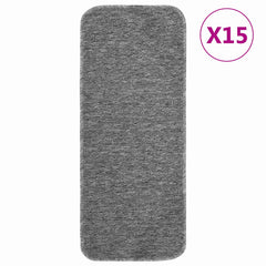 vidaXL Stair Mat | Set of 15 | Grey | 100% PP (Polypropylene) | 60 cm x 25 cm 1