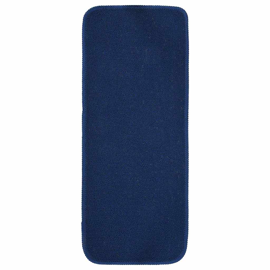 vidaXL Stair Mat | Set of 15 | Navy Blue | 100% Polypropylene | 25 x 60 cm 2