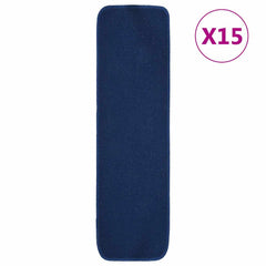 vidaXL Stair Mat | Set of 15 | Navy blue | 100% Polypropylene | 75 x 20 cm 1