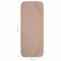 vidaXL Anti Slip Stair Mats 15 pcs 60x25 cm Beige Rectangular 6