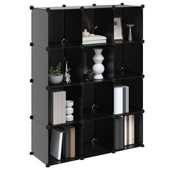 vidaXL Storage Cube Organiser with 12 Cubes Black PP 4