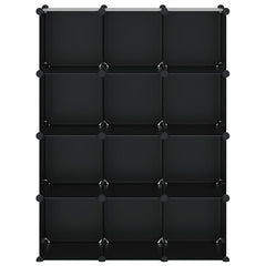 vidaXL Storage Cube Organiser with 12 Cubes Black PP 5