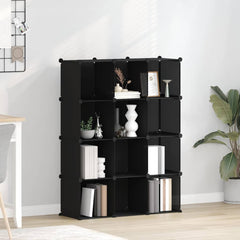 vidaXL Storage Cube Organiser with 12 Cubes Black PP 1