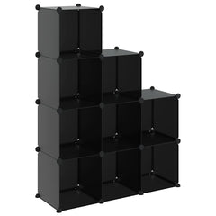 vidaXL Storage Cube Organiser with 9 Cubes Black PP 2