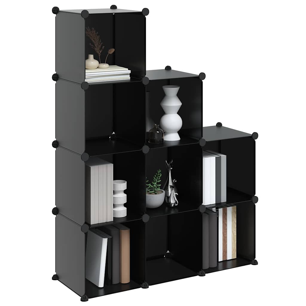 vidaXL Storage Cube Organiser with 9 Cubes Black PP 4