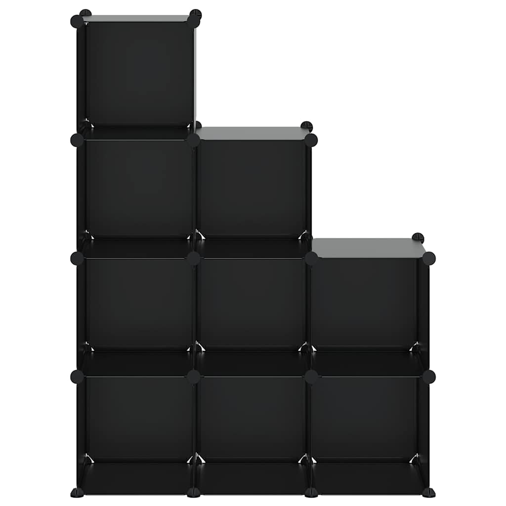 vidaXL Storage Cube Organiser with 9 Cubes Black PP 5