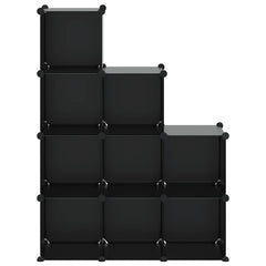 vidaXL Storage Cube Organiser with 9 Cubes Black PP 5