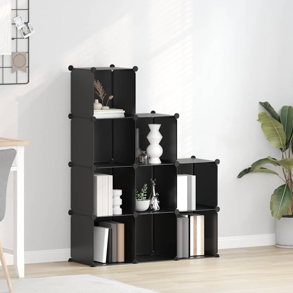vidaXL Storage Cube Organiser with 9 Cubes Black PP 1