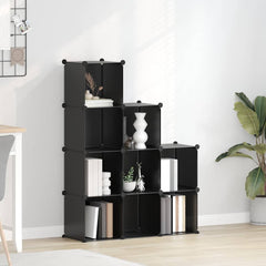 vidaXL Storage Cube Organiser with 9 Cubes Black PP 1