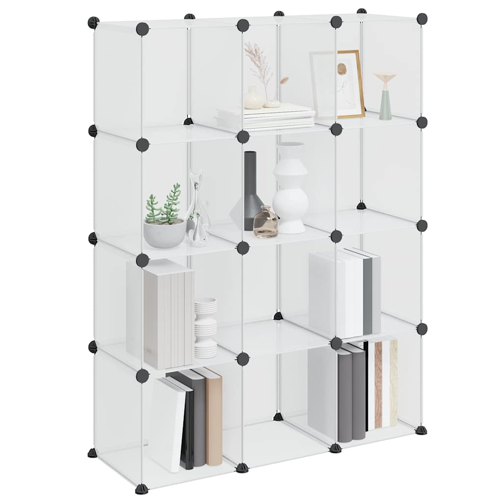vidaXL Storage Cube Organiser with 12 Cubes Transparent PP 4