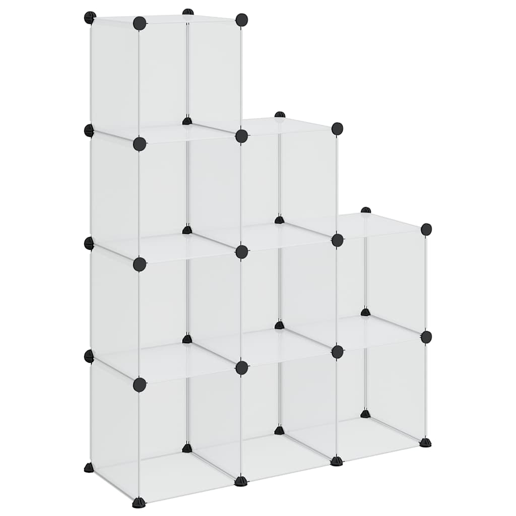 vidaXL Storage Cube Organiser | Transparent | PP (Polypropylene), Steel | 9-Cube 2