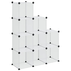 vidaXL Storage Cube Organiser | Transparent | PP (Polypropylene), Steel | 9-Cube 2