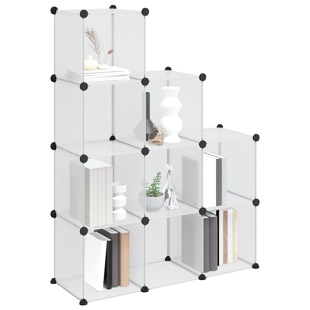 vidaXL Storage Cube Organiser | Transparent | PP (Polypropylene), Steel | 9-Cube 4