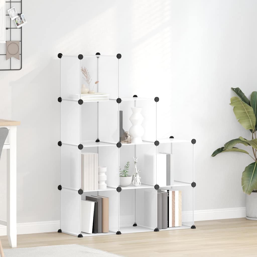 vidaXL Storage Cube Organiser | Transparent | PP (Polypropylene), Steel | 9-Cube 1