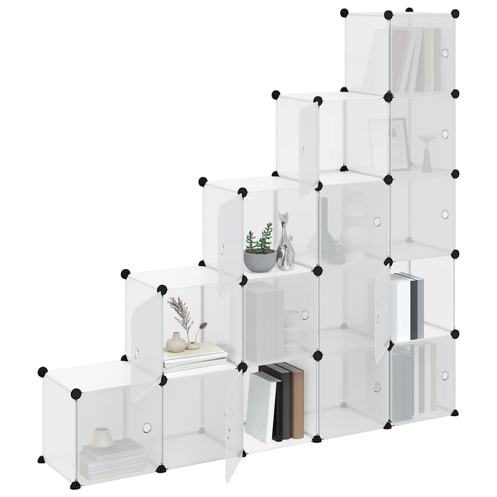 vidaXL Storage Cube Organiser | Transparent | Polypropylene, Steel 4