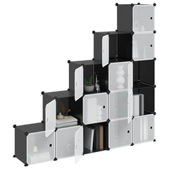 vidaXL Storage Cube Organiser | Black | PP Plastic, Steel | Large | Stackable 4