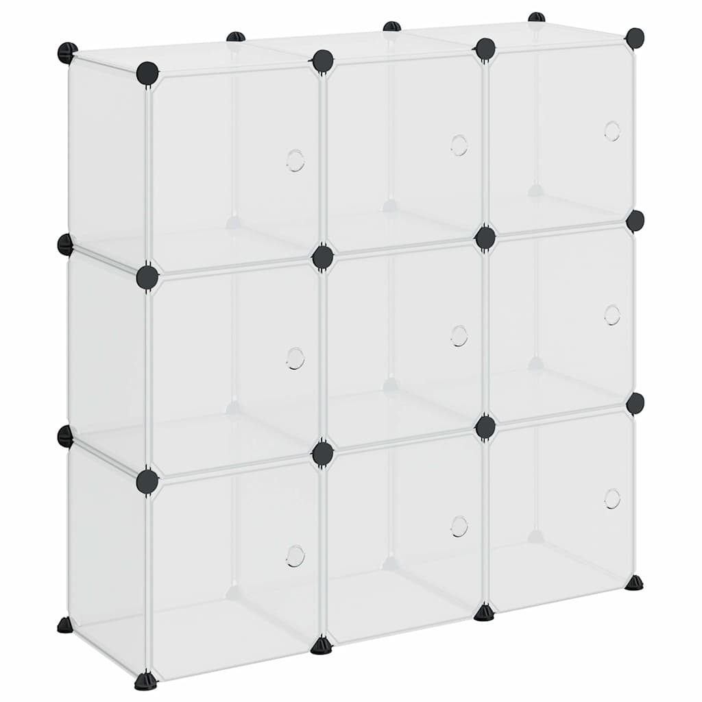 vidaXL Storage Cube Organiser | Transparent | PP (Polypropylene), steel 2