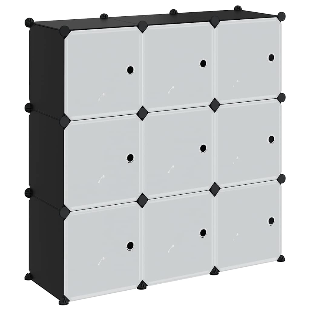 vidaXL Storage Cube Organiser | Black | PP Plastic, Steel | Medium | Stackable 2