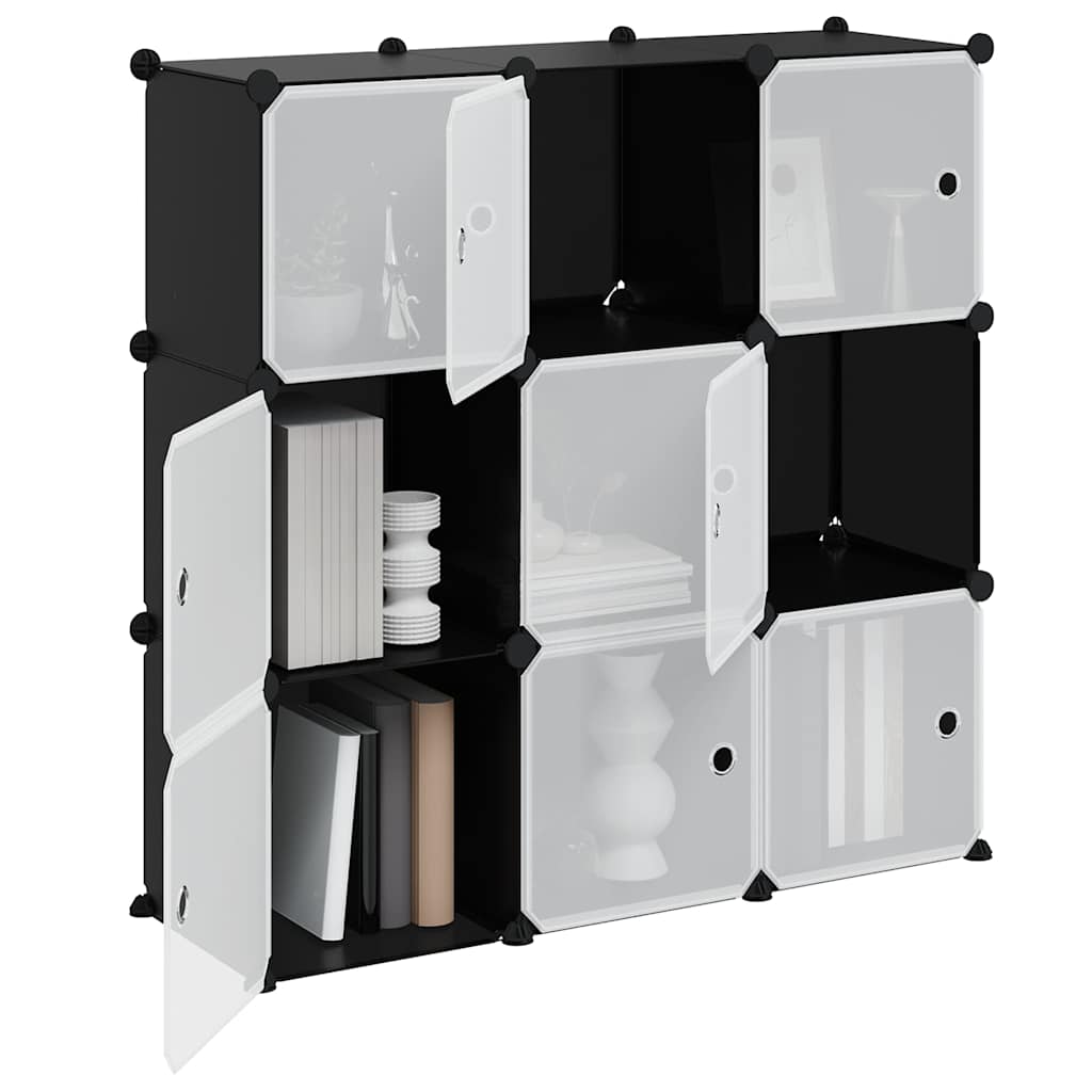 vidaXL Storage Cube Organiser | Black | PP Plastic, Steel | Medium | Stackable 4