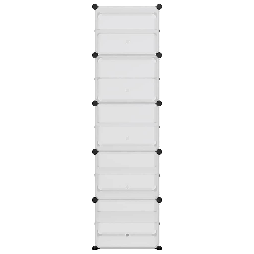 vidaXL Shoe Rack | Transparent | PP Plastic, Steel | 153.5 cm height | Stackable 3