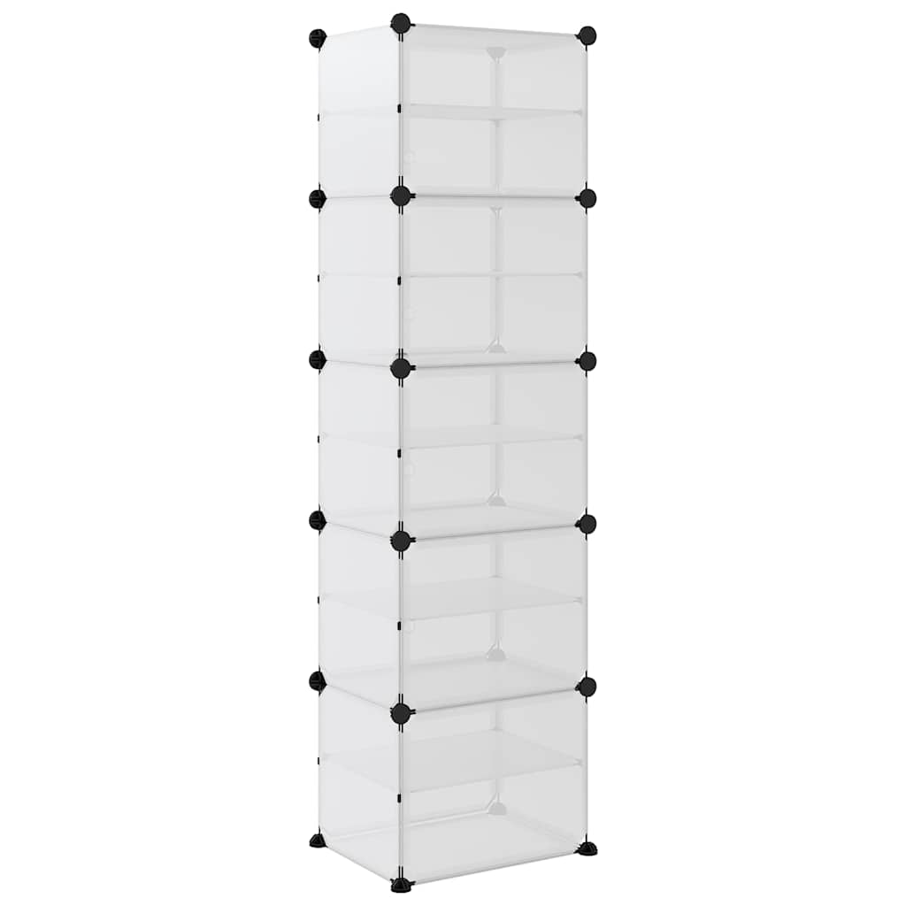 vidaXL Shoe Rack | Transparent | PP Plastic, Steel | 153.5 cm height | Stackable 5