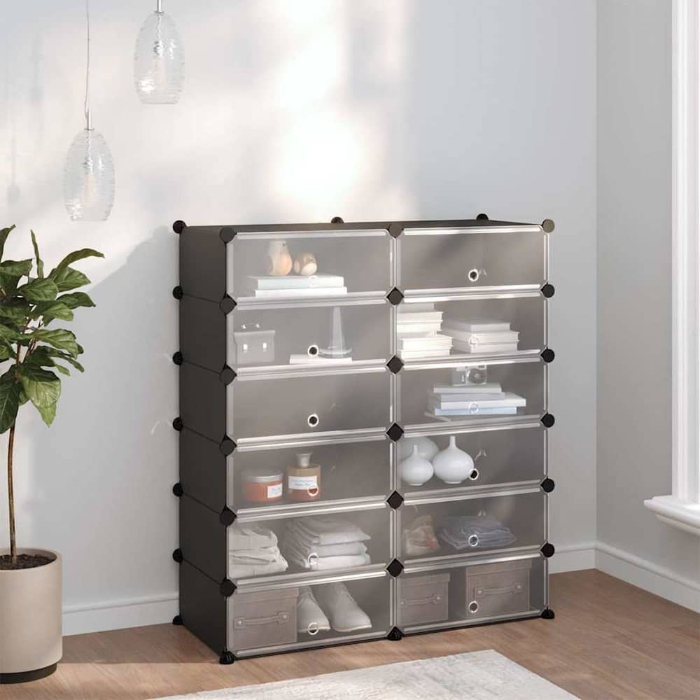 Shoe Rack PP Black 94.5 cm 106 cm 36.5 cm