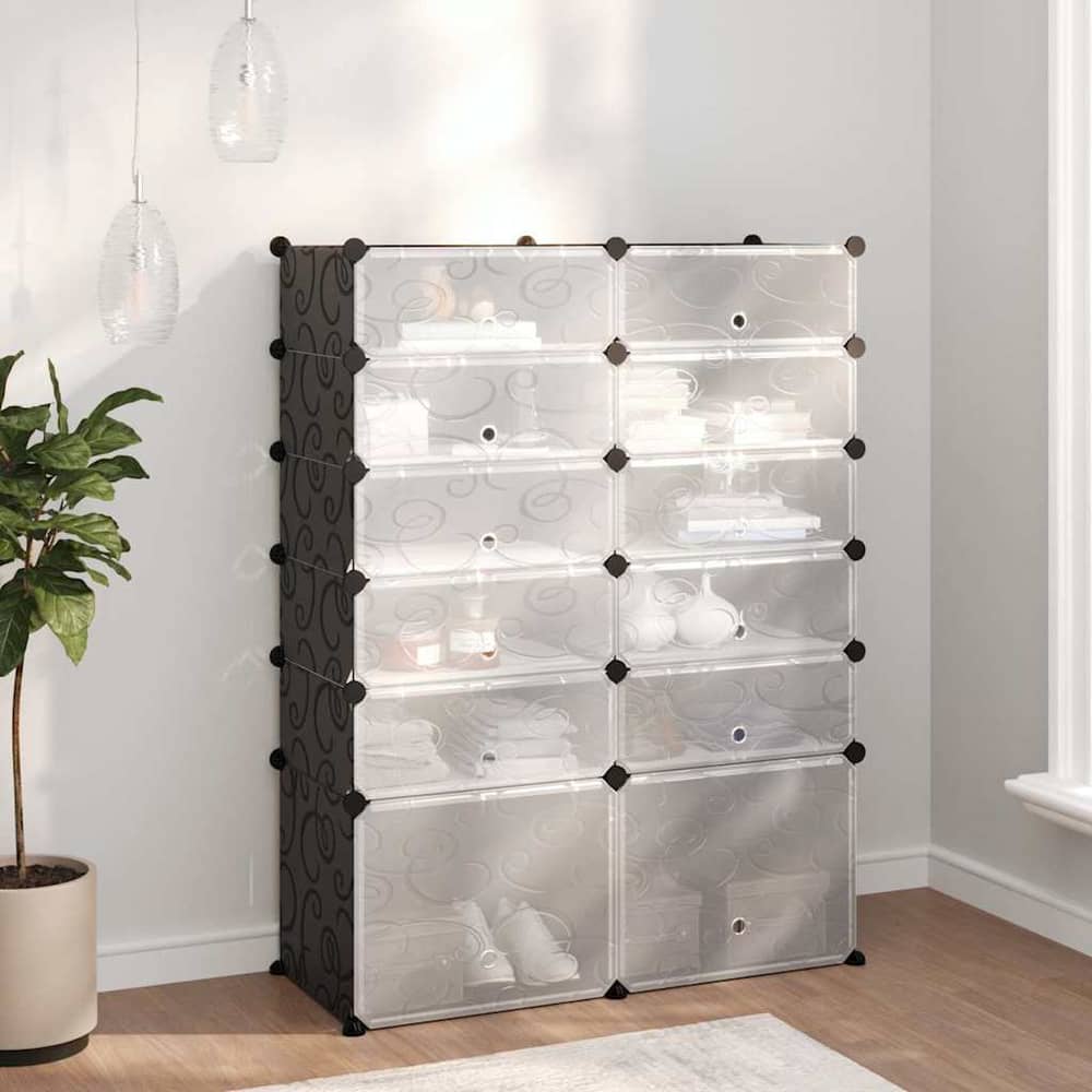 Shoe Rack PP Black 94 cm 125 cm 37 cm