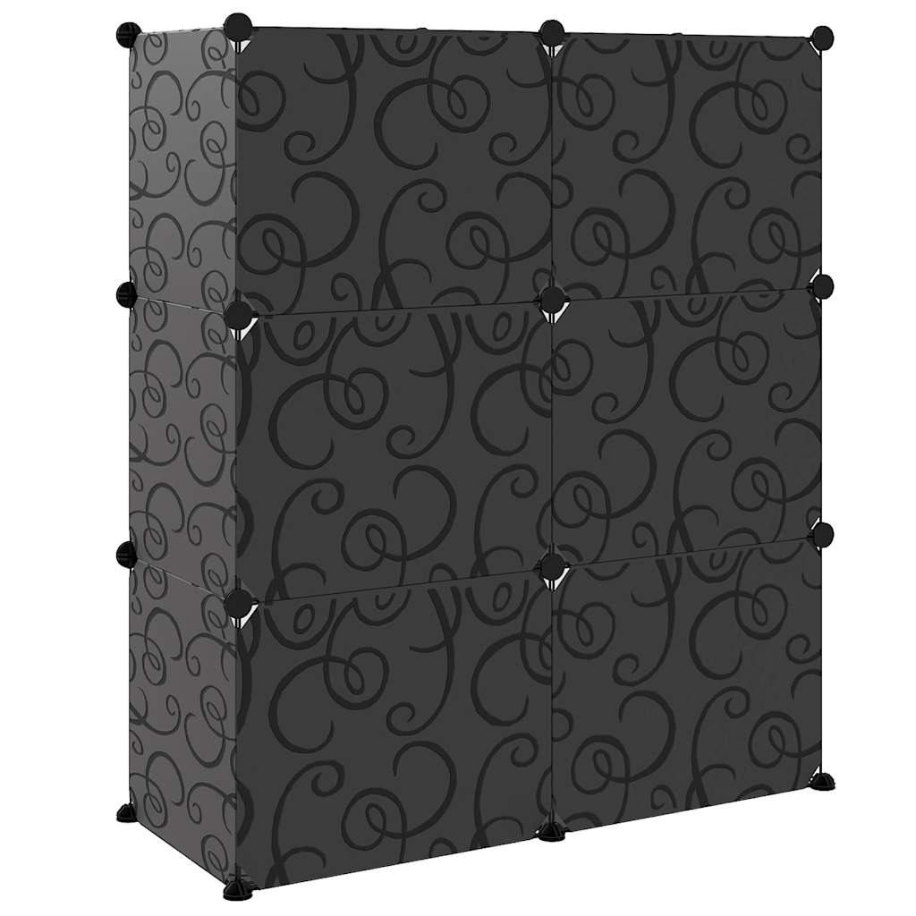 vidaXL Shoe Rack | Black | PP (Polypropylene), steel | Medium | Modular 5
